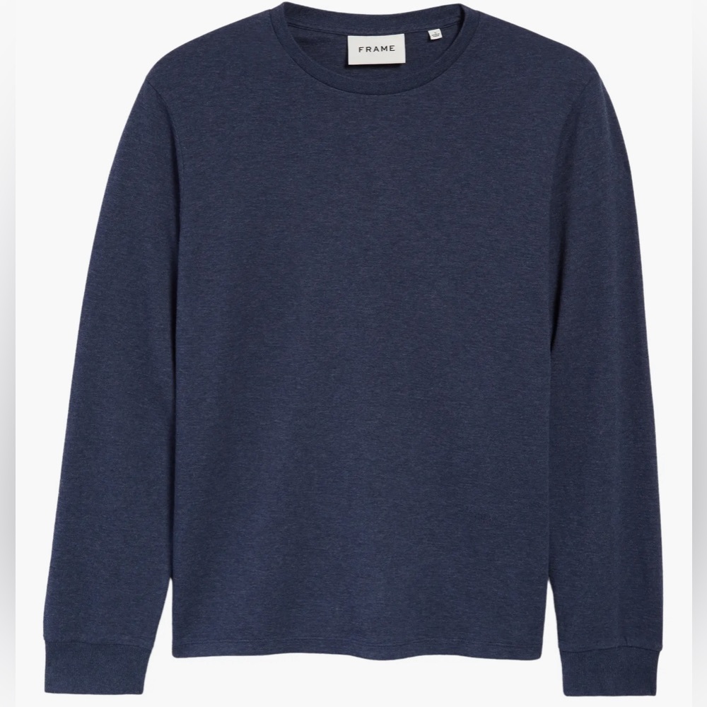 FRAME Duo Fold Long Sleeve Cotton T-Shirt